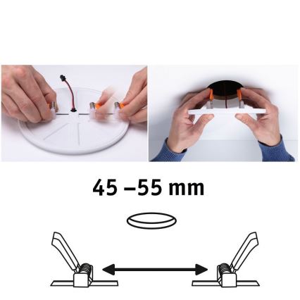 Paulmann 92387 - LED/4,5W IP44 Плафон за вграждане за баня VARIFIT 230V