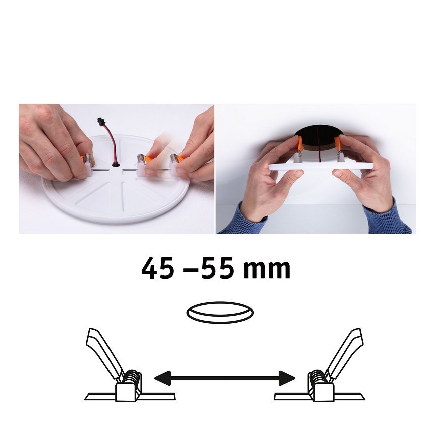 Paulmann 92387 - LED/4,5W IP44 Плафон за вграждане за баня VARIFIT 230V