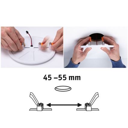 Paulmann 92393 - LED/4,5W IP44 Плафон за вграждане за баня VARIFIT 230V