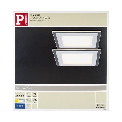 Paulmann 92706 - К-кт 2xLED/7,5W Димируема лампа за вграждане DECODICE 230V