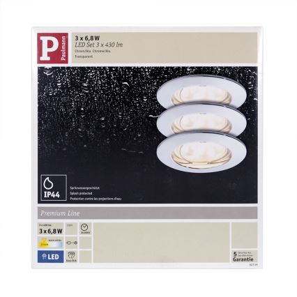 Paulmann 92759 - Комплект 3xLED/6,8W За баня Осветление за окачен таван COIN 230V IP44