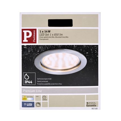 Paulmann 92782 - LED/14W IP44 Димируема луничка за баня COIN 230V