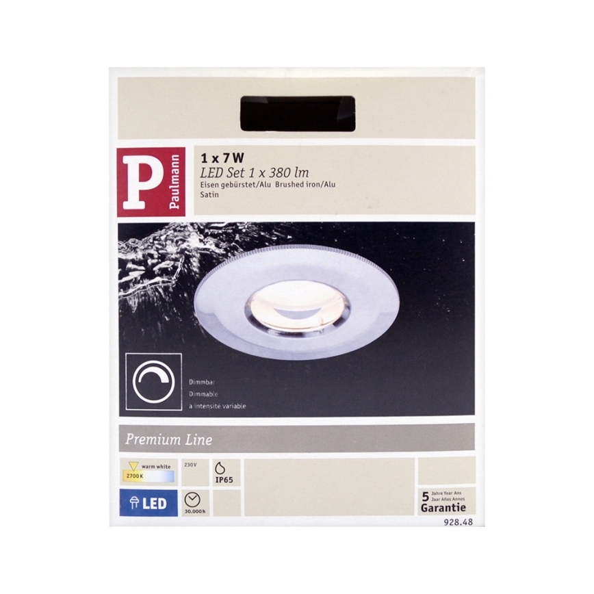 Paulmann 92848 - LED/7W IP65 За баня Осветление за окачен таван COIN 230V