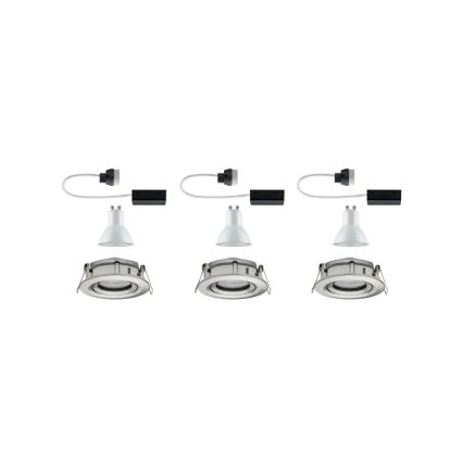 Paulmann 92900 - К-кт 3xGU10/7W IP65 Димируема лампа за окачен таван на баня NOVA 230V
