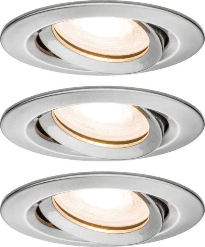 Paulmann 92900 - Комплект 3xGU10/7W IP65 Затъмняващи вградени осветителни тела за баня NOVA 230V