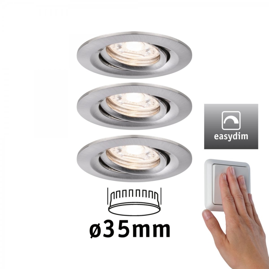 Paulmann 92973 - К-кт 3xLED/4,2W IP23 Димируема лампа за баня COIN 230V