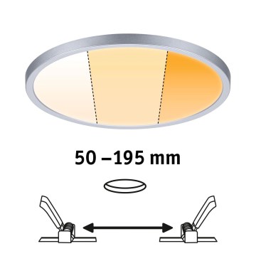 Paulmann 92992 - LED/16W IP44 Вградено таванно осветително тяло за баня AREO 230V 2000/3000/4000K, диаметър 23 см, матов хром