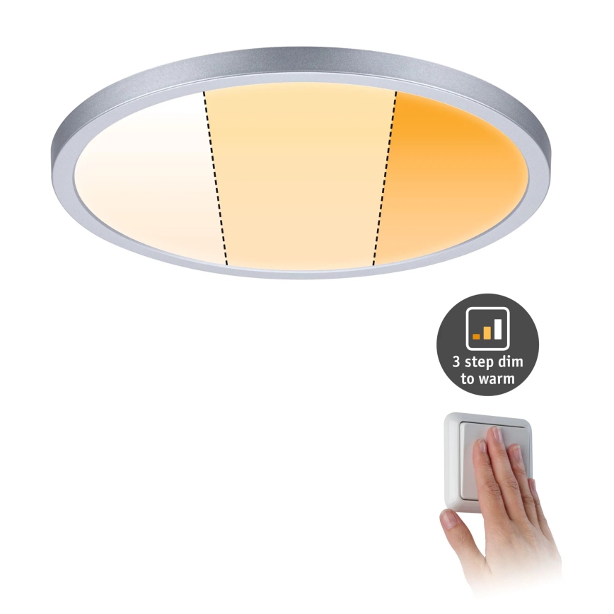Paulmann 92992 - LED/16W IP44 Вградено таванно осветително тяло за баня AREO 230V 2000/3000/4000K, диаметър 23 см, матов хром