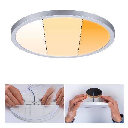 Paulmann 92992 - LED/16W IP44 Вградено таванно осветително тяло за баня AREO 230V 2000/3000/4000K, диаметър 23 см, матов хром
