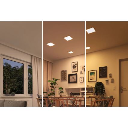 Paulmann 92993 - Вградено LED осветително тяло за баня AREO, 13 W, IP44, 230 V, 2000/3000/4000 K, 17,5 x 17,5 см, бяло