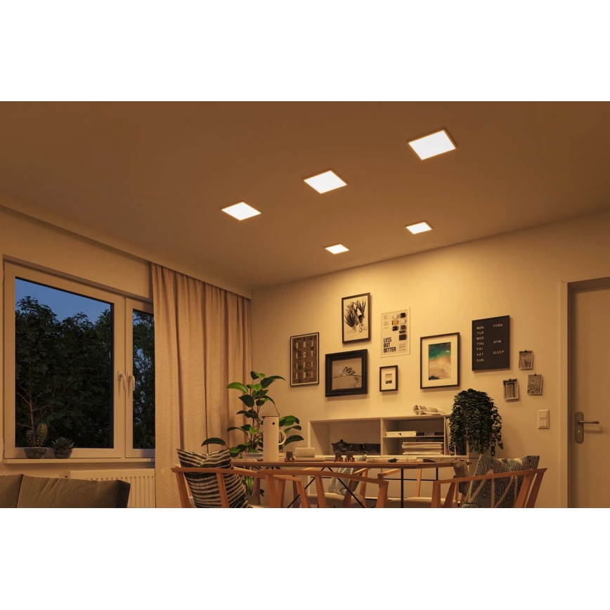 Paulmann 92993 - Вградено LED осветително тяло за баня AREO, 13 W, IP44, 230 V, 2000/3000/4000 K, 17,5 x 17,5 см, бяло