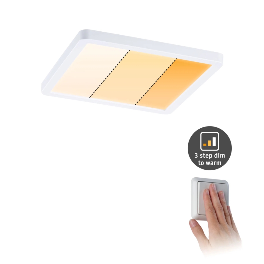 Paulmann 92993 - Вградено LED осветително тяло за баня AREO, 13 W, IP44, 230 V, 2000/3000/4000 K, 17,5 x 17,5 см, бяло