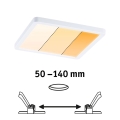 Paulmann 92993 - Вградено LED осветително тяло за баня AREO, 13 W, IP44, 230 V, 2000/3000/4000 K, 17,5 x 17,5 см, бяло
