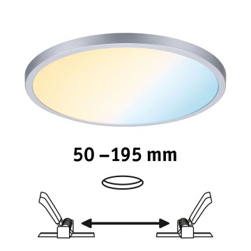 Paulmann 93046 - LED 16W, IP44, димируемо вградено осветително тяло за баня AREO, 230V, 3000-6500K, Ø 23 см, матов хром