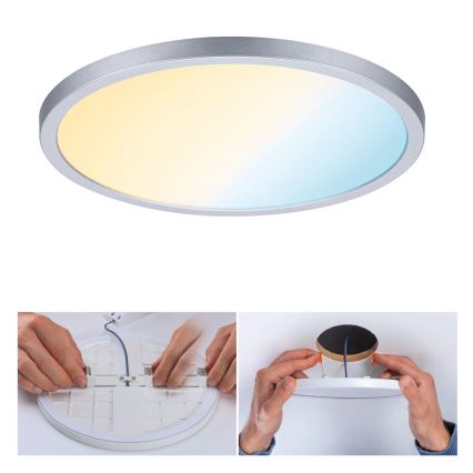 Paulmann 93046 - LED 16W, IP44, димируемо вградено осветително тяло за баня AREO, 230V, 3000-6500K, Ø 23 см, матов хром