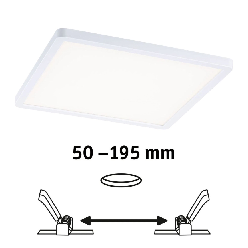 Paulmann 93060 - LED/16W IP44 Димируемо вградено таванно осветително тяло за баня AREO 230V 23x23 cm бяло