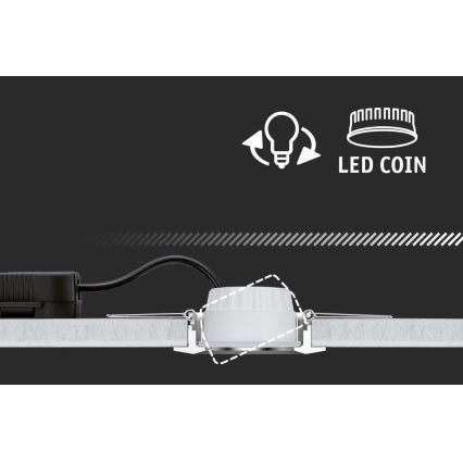 Paulmann 93080 - К-кт 3xLED/6W IP23 Димируема лампа за окачен таван на баня COIN 230V