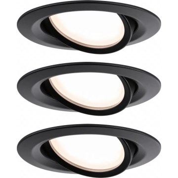 Paulmann 93080 - Комплект от 3 LED лампи/6W IP23, регулируемо осветително тяло за баня за вграждане COIN 230V