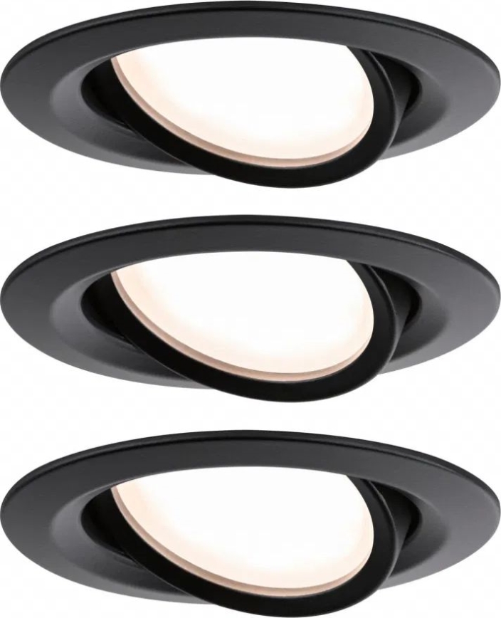 Paulmann 93080 - Комплект от 3 LED лампи/6W IP23, регулируемо осветително тяло за баня за вграждане COIN 230V
