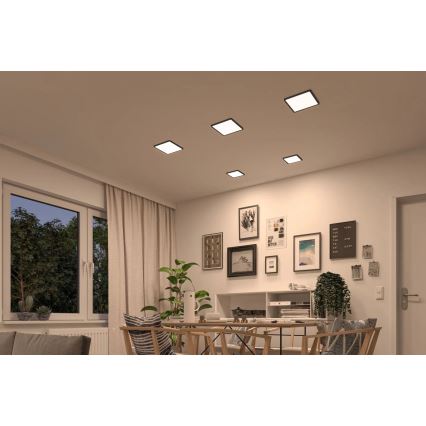 Paulmann 93101 - LED/13W IP44 Вградено таванно осветително тяло AREO за баня 230V 2000/3000/4000K 17,5x17,5 cm черно