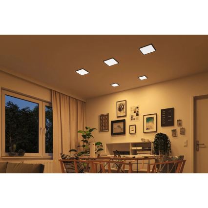 Paulmann 93101 - LED/13W IP44 Вградено таванно осветително тяло AREO за баня 230V 2000/3000/4000K 17,5x17,5 cm черно