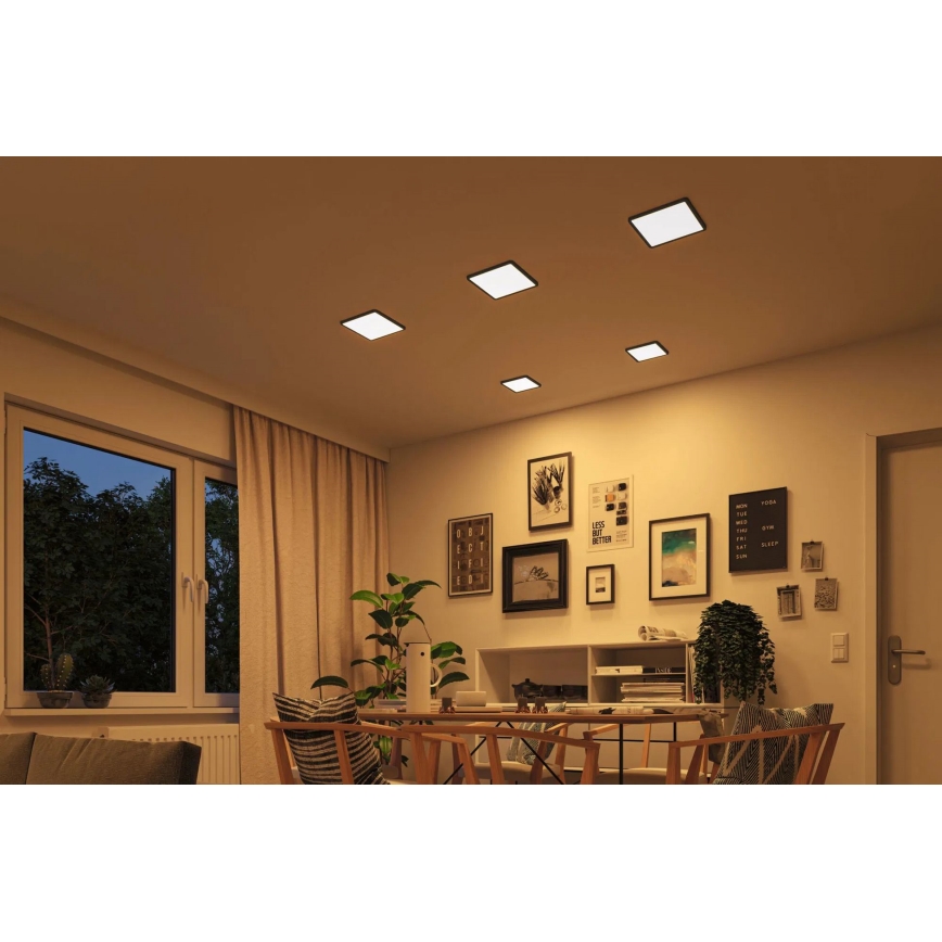 Paulmann 93101 - LED/13W IP44 Вградено таванно осветително тяло AREO за баня 230V 2000/3000/4000K 17,5x17,5 cm черно