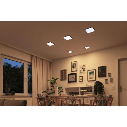 Paulmann 93101 - LED/13W IP44 Вградено таванно осветително тяло AREO за баня 230V 2000/3000/4000K 17,5x17,5 cm черно