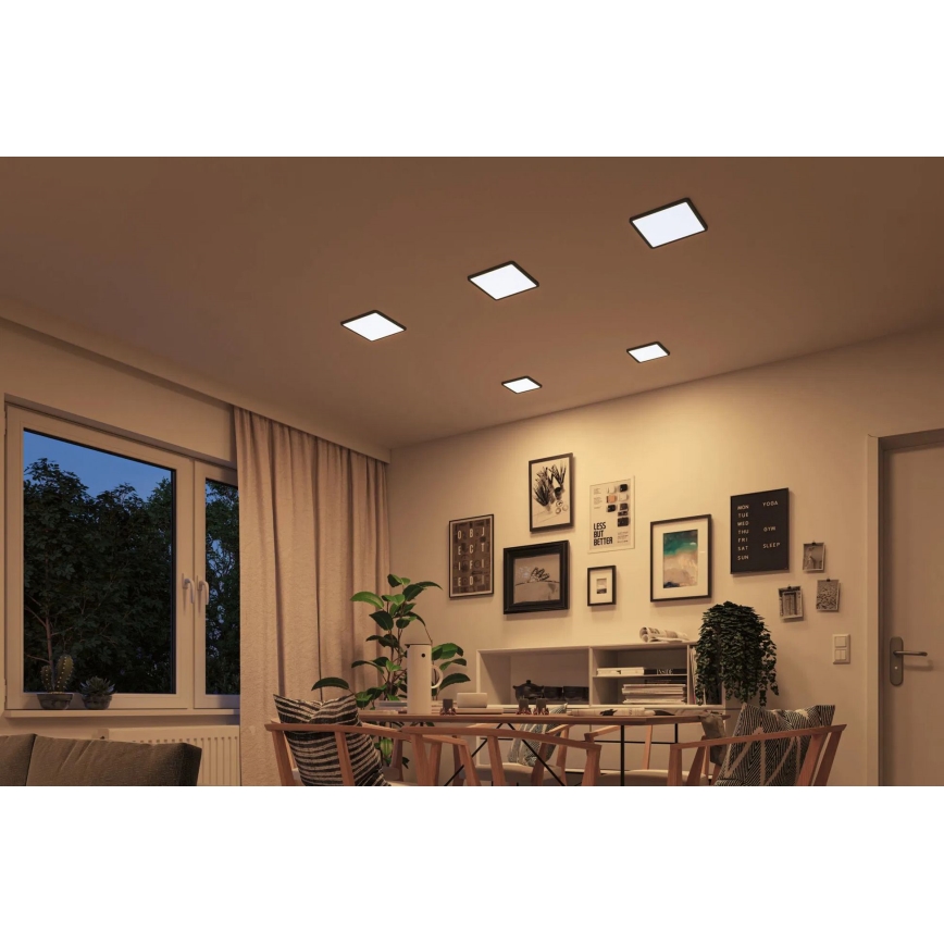 Paulmann 93101 - LED/13W IP44 Вградено таванно осветително тяло AREO за баня 230V 2000/3000/4000K 17,5x17,5 cm черно