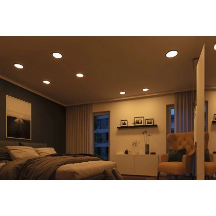 Paulmann 93102 - LED/16W IP44 AREO вградено таванно осветително тяло за баня, 230 V, 2000/3000/4000 K, Ø 23 см, черно
