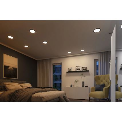 Paulmann 93102 - LED/16W IP44 AREO вградено таванно осветително тяло за баня, 230 V, 2000/3000/4000 K, Ø 23 см, черно