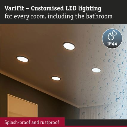Paulmann 93102 - LED/16W IP44 AREO вградено таванно осветително тяло за баня, 230 V, 2000/3000/4000 K, Ø 23 см, черно