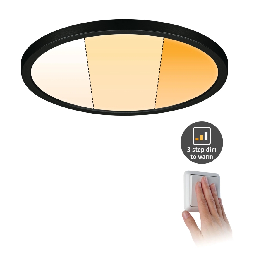 Paulmann 93102 - LED/16W IP44 AREO вградено таванно осветително тяло за баня, 230 V, 2000/3000/4000 K, Ø 23 см, черно