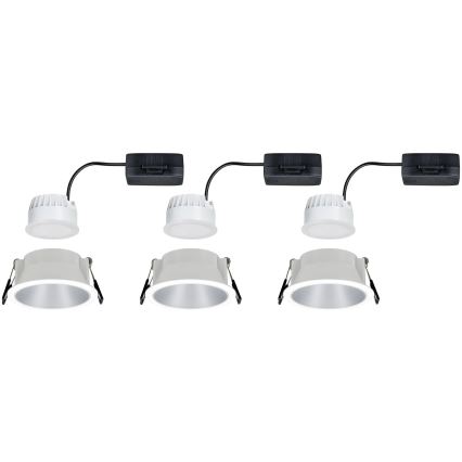 Paulmann 93410 - К-кт 3бр.LED/6,5W IP44 димируеми лампи за вграждане в баня COLE 230V