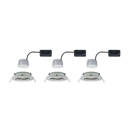 Paulmann 93483 - К-кт 3бр.LED/6,5W IP23 димируеми лунички за баня NOVA 230V