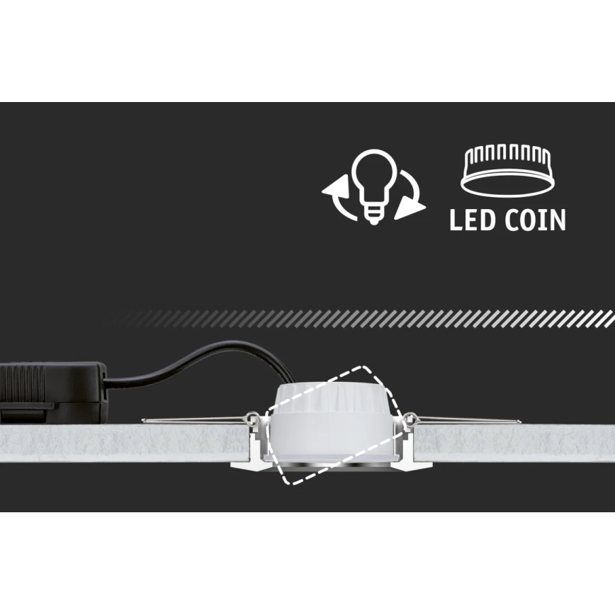 Paulmann 93485 - К-кт 3xLED/6W IP23 Димируема лампа за окачен таван на баня NOVA 230V