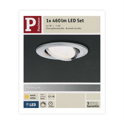 Paulmann 93603 - LED-GU10/7W IP23 Димируема луничка за баня NOVA 230V