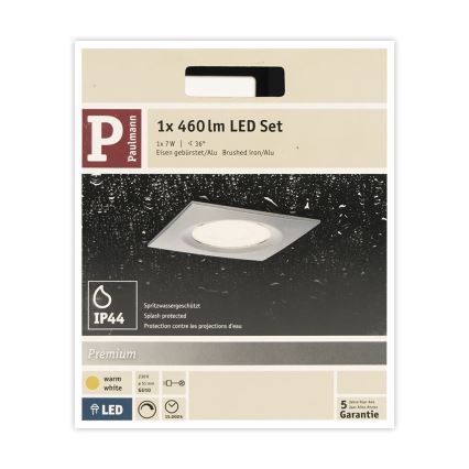 Paulmann 93611 - LED-GU10/7W IP44 Димируема луничка за баня NOVA 230V