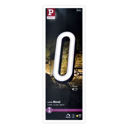 Paulmann 93933 - LED/6W IP44 Димируема екстериорна преносима лампа MOVAL 230V