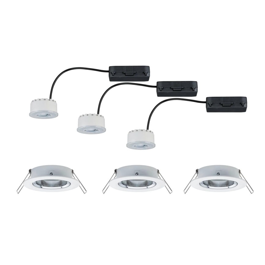 Paulmann 93942 - К-кт 3xLED/6,8W IP23 Димируема лампа за окачен таван на баня COIN 230V