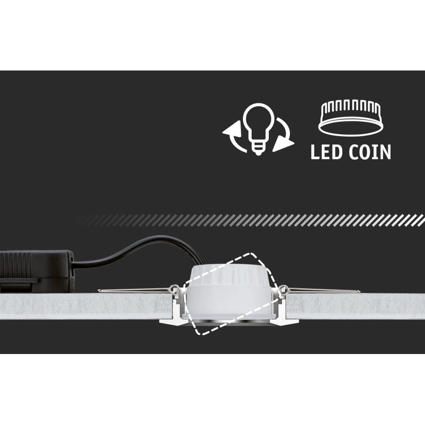 Paulmann 93942 - К-кт 3xLED/6,8W IP23 Димируема лампа за окачен таван на баня COIN 230V