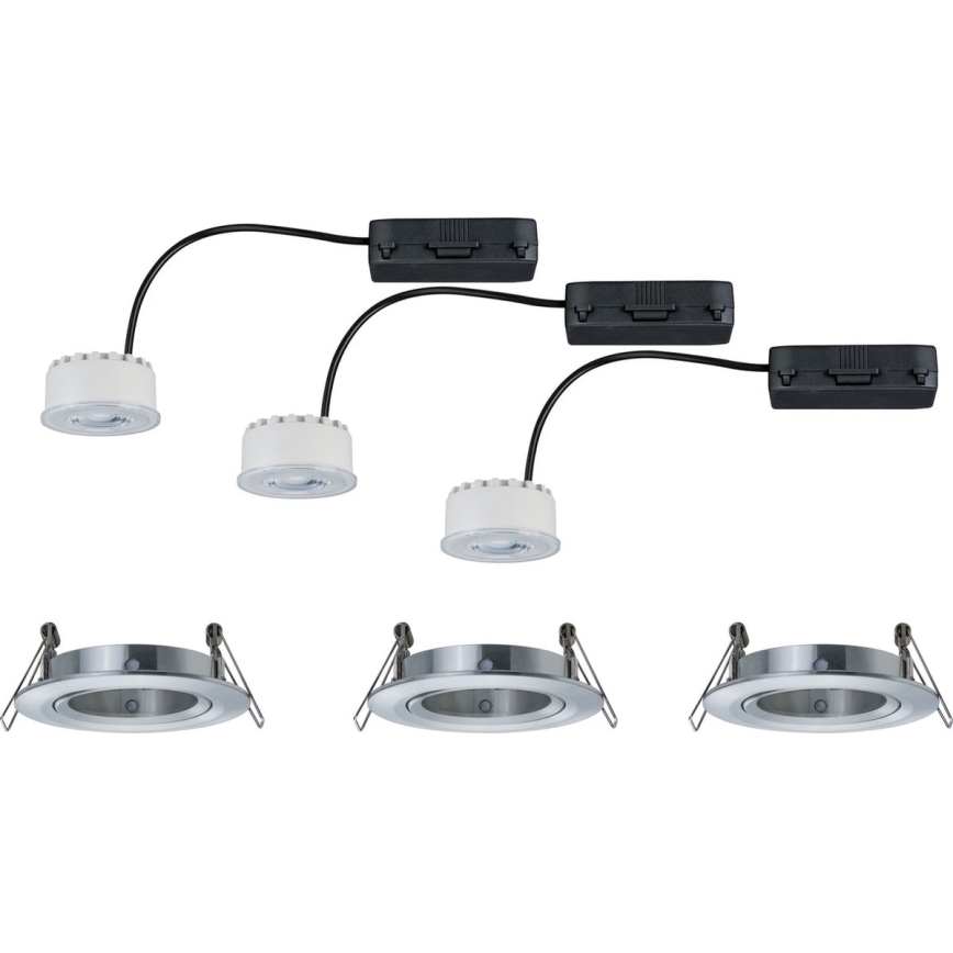 Paulmann 93943 - КОМПЛЕКТ 3xLED/6,8W IP23 Димируемо вградено осветително тяло за баня COIN 230V