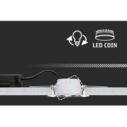 Paulmann 93976 - К-кт 3xLED/6,8W IP44 Лампа за вграждане в баня COIN 230V
