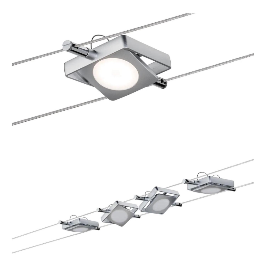 Paulmann 94107 - комплект 4xLED/4,3W точкови осветителни тела за кабелна система MAC 230V матов хром