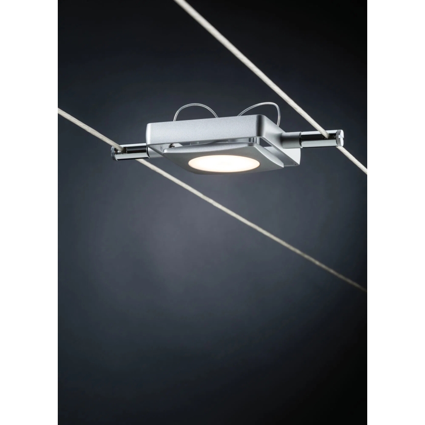 Paulmann 94107 - комплект 4xLED/4,3W точкови осветителни тела за кабелна система MAC 230V матов хром