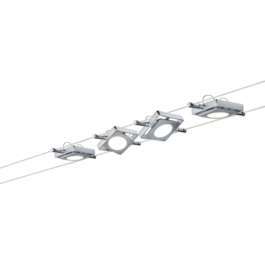 Paulmann 94107 - комплект 4xLED/4,3W точкови осветителни тела за кабелна система MAC 230V матов хром