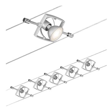 Paulmann 94133 - комплект с 5x GU5,3/10W, пълен кабелен осветителен комплект MAC 230V, матов хром