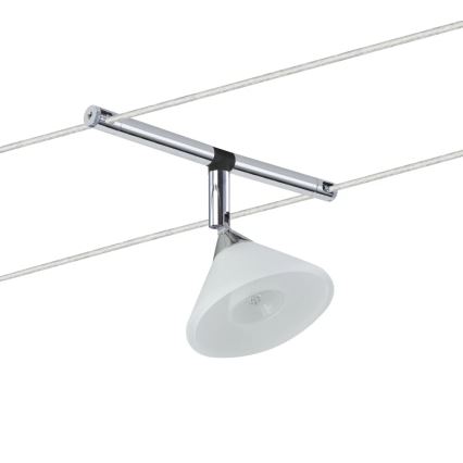 Paulmann 94138 - 1xGU4/10W Лунино осветително тяло за кабелна система COLMAR 12V бяло/лъскав хром