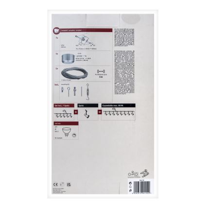 Paulmann 94152 - Комплект 7xGU5,3/10W, пълна кабелна система MAC 230V, матов хром