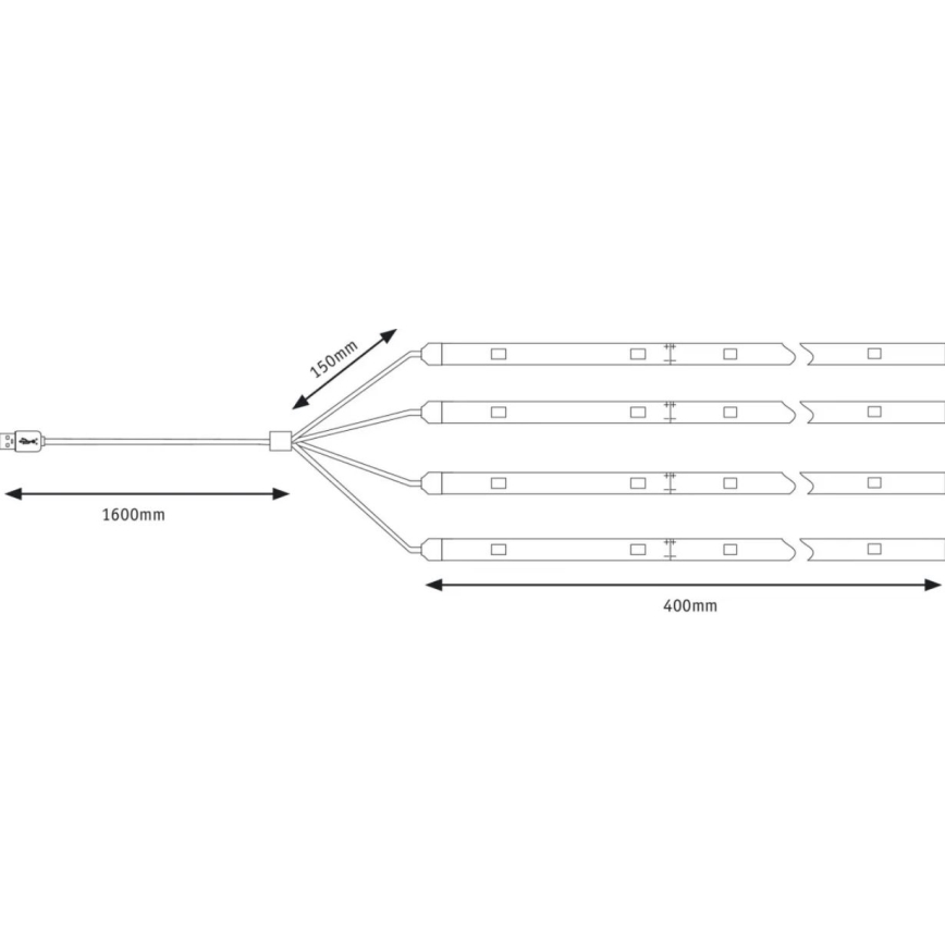 Paulmann 94208 - LED/1,8W Осветление за чадър PARASOL 5V/USB 1,6m