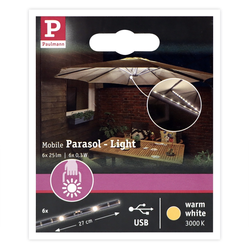 Paulmann 94219 - LED/1,8W Осветление за чадър 5V/USB